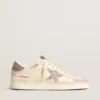 Zapatillas Stardan para mujer en napa y gamuza con estrella rosa con purpurina y lengüeta en el talón