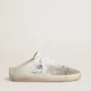 Zapatos Super-Star Sabot LTD para mujer con estrella de gamuza gris y cristales Swarovski