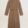 Abrigo de doble botonadura para mujer en mezcla de lana beige