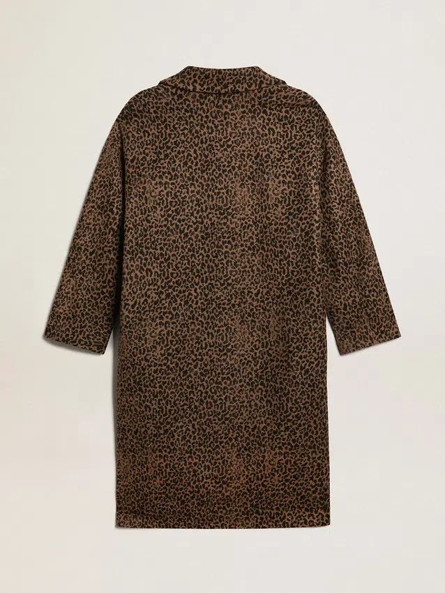 Abrigo tipo capullo de una sola fila de botones para mujer, confeccionado en lana con motivo jacquard