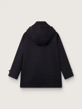 Abrigo tipo duffle con capucha para niños en azul oscuro