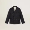 Americana azul oscura de doble botonadura para niños