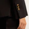 Americana azul oscuro de doble botonadura para mujer