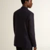 Americana de doble botonadura de lana azul medianoche para hombre