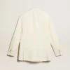 Americana de doble botonadura para mujer en blanco envejecido