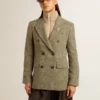 Americana de doble botonadura para mujer en lana Shetland
