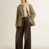 Americana de doble botonadura para mujer en lana Shetland