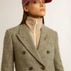 Americana de doble botonadura para mujer en lana Shetland