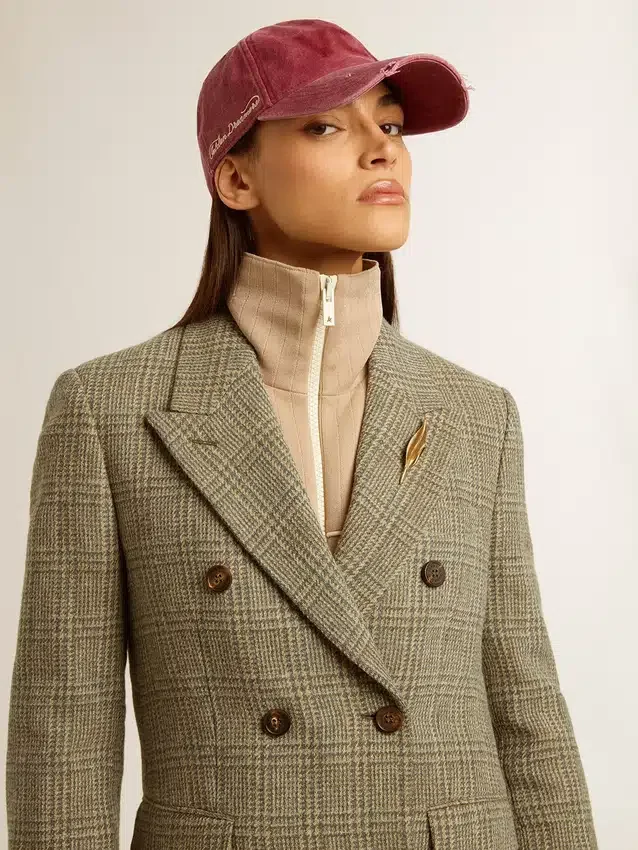 Americana de doble botonadura para mujer en lana Shetland