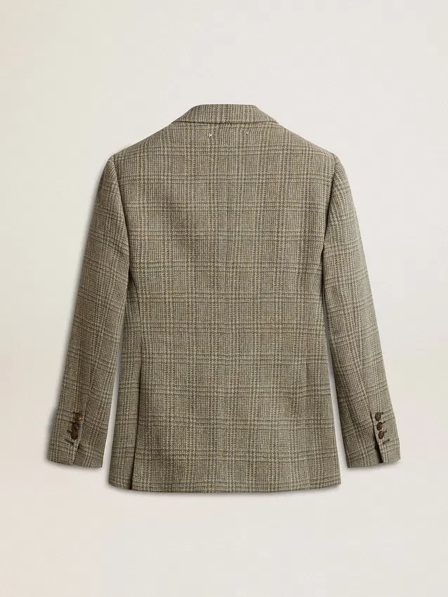 Americana de doble botonadura para mujer en lana Shetland