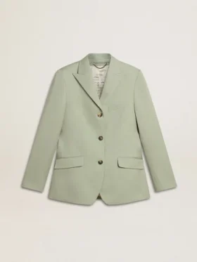 Americana de mujer en lana verde salvia
