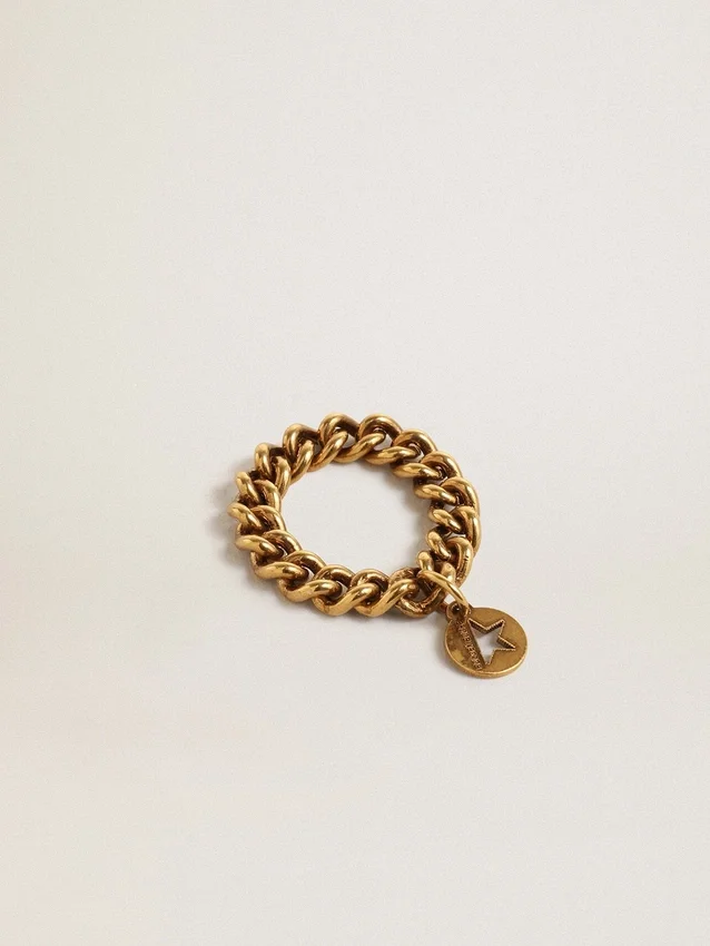 Anillo en color oro antiguo con eslabones flexibles