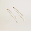 Aretes colgantes con perlas