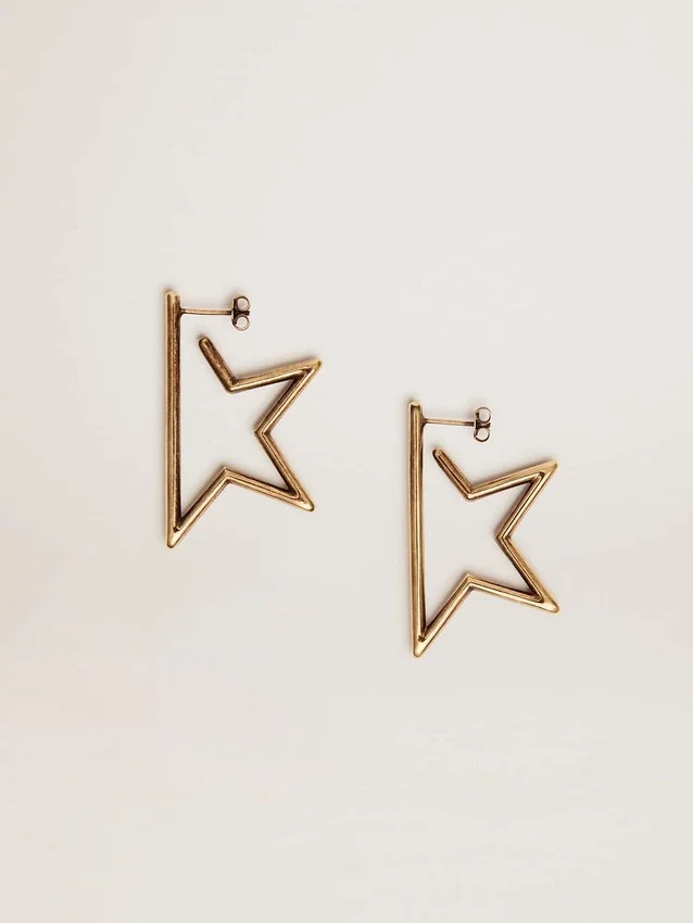 Aretes colgantes para mujer «Star» en color oro antiguo