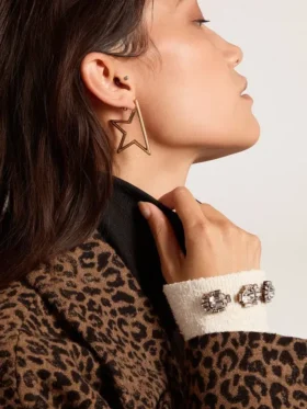 Aretes colgantes para mujer «Star» en color oro antiguo