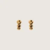 Aretes de aro con tachuelas color oro antiguo