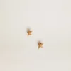 Aretes de botón para mujer en color oro antiguo