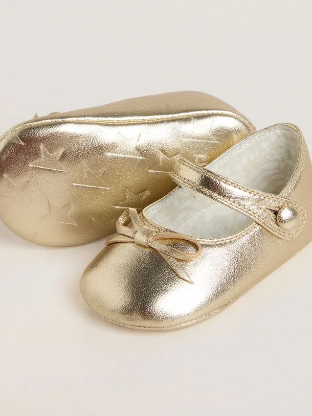 Bailarinas Sofi para bebé en cuero dorado