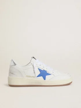 Ball Star con estrella de cuero azul claro y lengüeta en el talón de cuero con lámina plateada