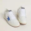 Ball Star con estrella de cuero azul claro y lengüeta en el talón de cuero con lámina plateada