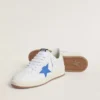 Ball Star con estrella de cuero azul claro y lengüeta en el talón de cuero con lámina plateada