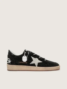 Ball Star en gamuza negra con estrella blanca y cristales Swarovski
