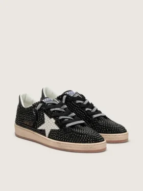Ball Star en gamuza negra con estrella blanca y cristales Swarovski