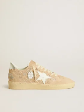Ball Star en gamuza y cristales Swarovski con estrella de cuero y lengüeta metálica en el talón