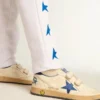 Ball Star Junior con estrella de cuero azul metalizado y lengüeta en el talón