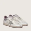 Ball Star LAB para hombre en nylon blanco y piel de potro con estrella plateada e inserciones lilas