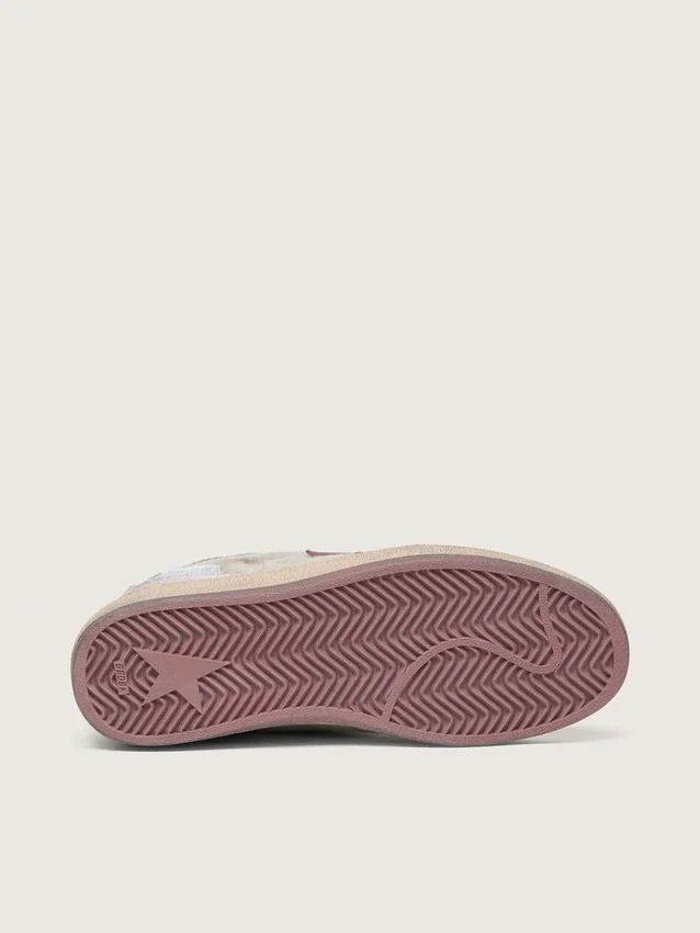 Ball Star LAB para mujer en nylon blanco y piel de potro con estrella plateada e inserciones lilas