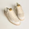 Ball Star LTD para hombre con estrella de gamuza beige y lengüeta del talón de cuero laminado platino