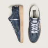 Ball Star LTD para hombre en cuero azul oscuro con estrella de gamuza beige