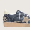Ball Star LTD para hombre en cuero azul oscuro con estrella de gamuza beige