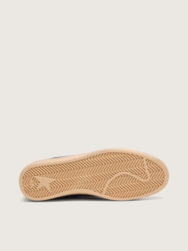 Ball Star LTD para hombre en cuero azul oscuro con estrella de gamuza beige