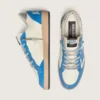 Ball Star LTD para hombre en cuero blanco con estrella de cuero azul claro