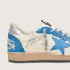Ball Star LTD para hombre en cuero blanco con estrella de cuero azul claro