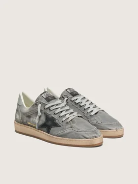 Ball Star LTD para hombre en denim gris con estrella de cuero negro