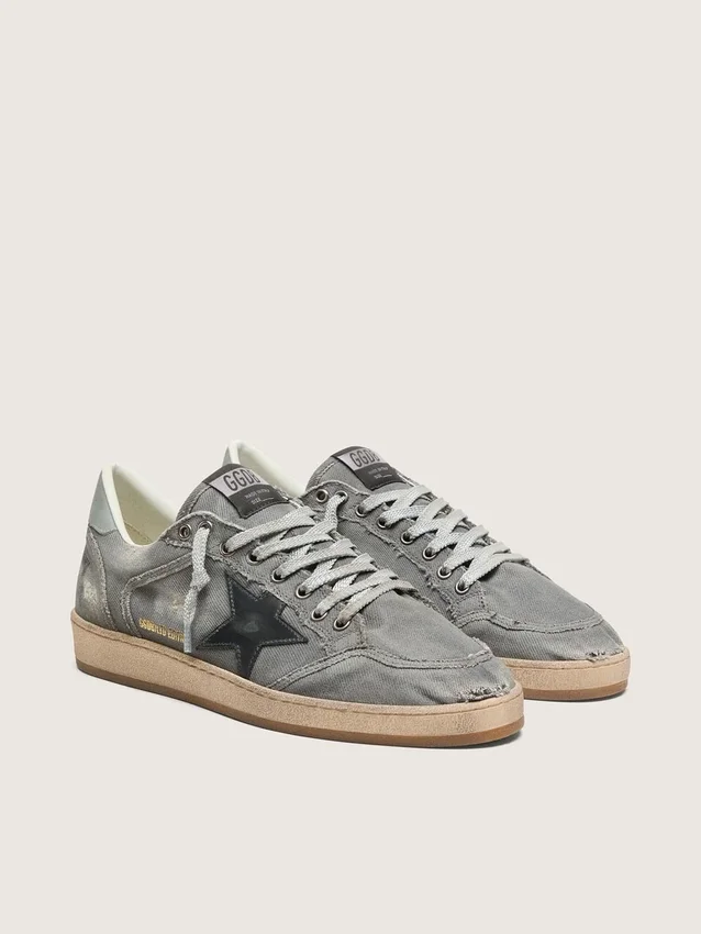 Ball Star LTD para hombre en denim gris con estrella de cuero negro