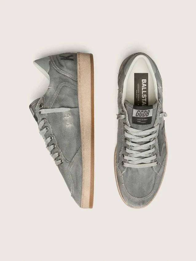 Ball Star LTD para hombre en denim gris con estrella de cuero negro