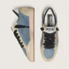 Ball Star LTD para hombre en gamuza azul denim con estrella de cuero dorado metalizado