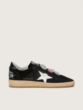 Ball Star LTD para hombre en gamuza negra con Pieles