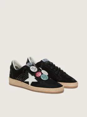 Ball Star LTD para hombre en gamuza negra con Pieles