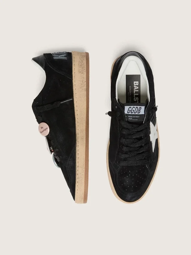 Ball Star LTD para hombre en gamuza negra con Pieles