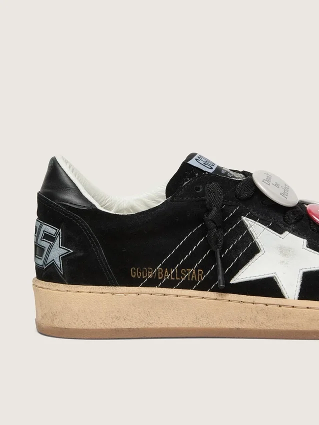 Ball Star LTD para hombre en gamuza negra con Pieles