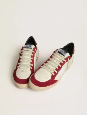 Ball Star LTD para hombre en napa color crema con estrella de cuero blanco e inserciones de gamuza roja