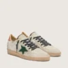Ball Star LTD para hombre en piel de potro blanca y gamuza gris con estrella verde