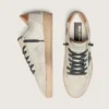 Ball Star LTD para hombre en piel de potro blanca y gamuza gris con estrella verde