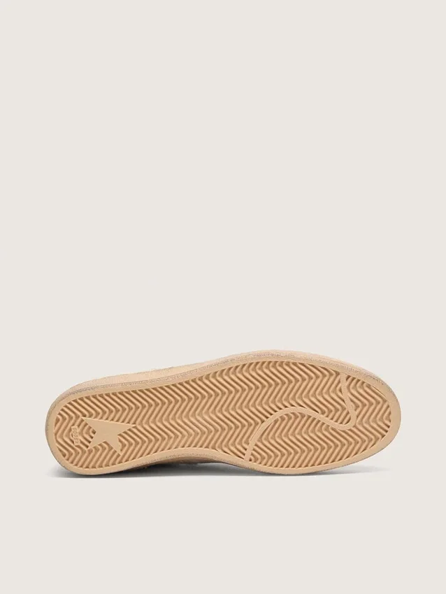 Ball Star LTD para hombre en piel de potro blanca y gamuza gris con estrella verde