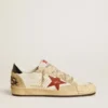 Ball Star LTD para hombre en piel napa con estrella de piel roja y lengüeta de piel en el talón